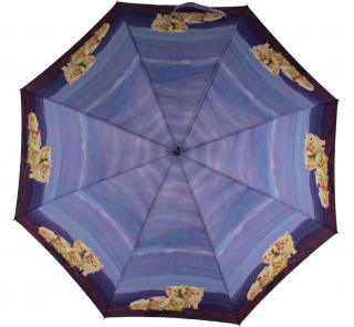 Holový deštník koťata fialový