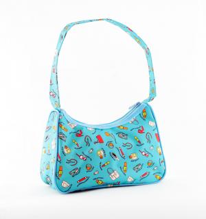 Kosmetická taška Sincini-kabelka modrá s potiskem