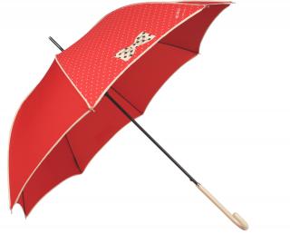 Luxusní dámský holový deštník H.DUE.O- Mašle, červená