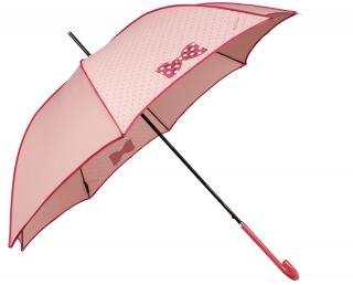 Luxusní dámský holový deštník H.DUE.O- Mašle, růžová