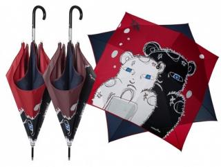 Luxusní dámský holový deštník Perletti - Maison, Medvídek čtverec Barvy: Červená