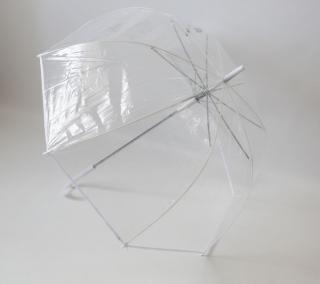 Průhledný deštník čirý s lemem Barvy: Bílá