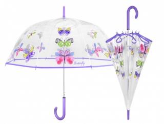 Průhledný deštník Motýlci