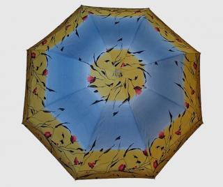 Skládací deštník Květy růže modro žlutý