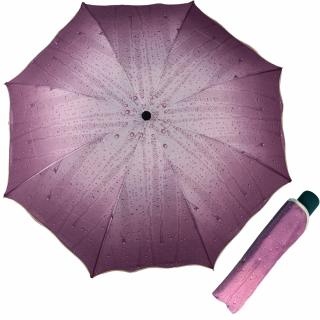Skládací deštník manuální KAPKY fialový