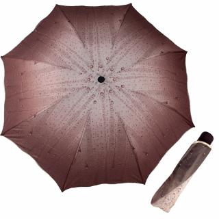 Skládací deštník manuální KAPKY hnědý