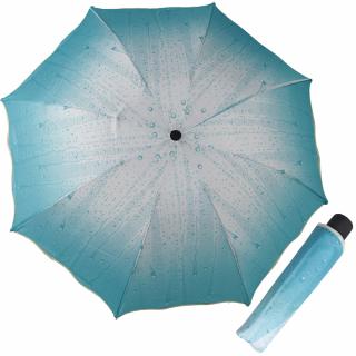 Skládací deštník manuální KAPKY modrý