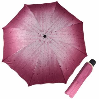 Skládací deštník manuální KAPKY růžový