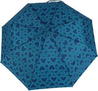 Skládací vystřelovací deštník Srdíčka Barvy: Modrá