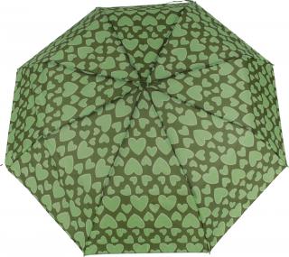 Skládací vystřelovací deštník Srdíčka Barvy: Zelená