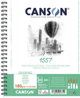 Blok kreslící 180g Canson 1557 - A5 spirála na dlouhé straně