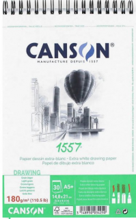 Blok kreslící 180g Canson  1557 - A5 spirála
