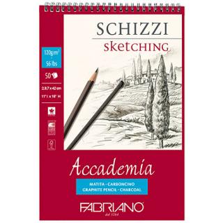 Blok skicovací, 120g A3, 50 listů, Fabriano Accademia, se spirálou