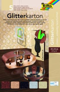 Glitterkarton Classic 24x34 cm 230g 5 listů
