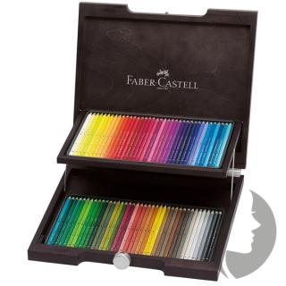 Pastelky umělecké Polychromos Faber-Castell dřevěná dárková kazeta 72 kusů