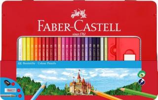 Plechová sada 48ks školní pastelky Faber-Castell