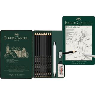 Sada 11ks  matné grafitové tužky, Faber-Castell