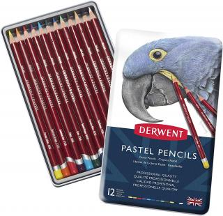 Sada 12 ks umělecký suchý pastel v tužce Derwent Pastel Pencils