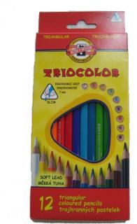 Sada 12 školních pastelek TRIOCOLOR Koh-i-noor
