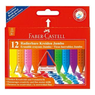 Sada 12 školních plastických pastelek trojhranných Faber-Castell GRIP JUMBO