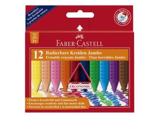 Sada 12 školních plastických pastelek trojhranných Faber-Castell GRIP