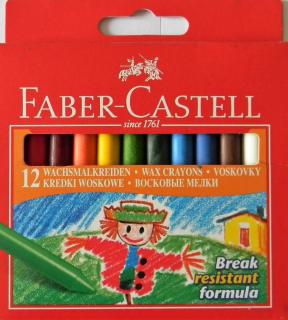Sada 12 školních voskových pastelů kulaté Faber-Castell