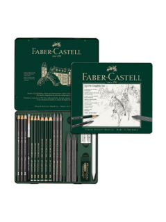 Sada 19ks grafitové tužky Faber-Castell (Plechový obal)
