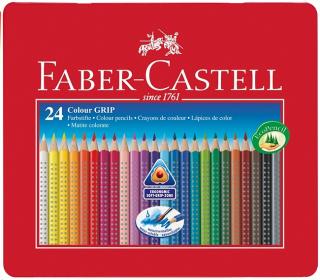Sada 24 školních akvarelových pastelek GRIP - Faber-Castell v plechové krabičce