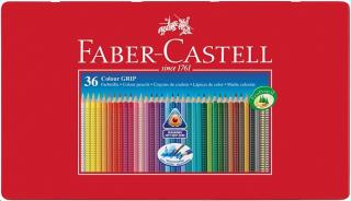 Sada 36 školních akvarelových pastelek GRIP - Faber-Castell v plechové krabičce