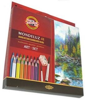 Sada 48 uměleckých akvarelových pastelek Mondeluz Koh-i-noor