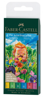 Sada 6ks tušových popisovačů Faber-Castell Pitt Artist Pen 167177