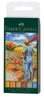 Sada 6ks tušových popisovačů Faber-Castell Pitt Artist Pen 167179