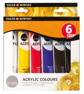 Sada akrylové barvy Daler-Rowney Simply 6x75ml tuby