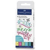 Sada tušových Popisovačů Faber-Castell - 6ks Hand lettering set PITT ARTIST PEN 267116