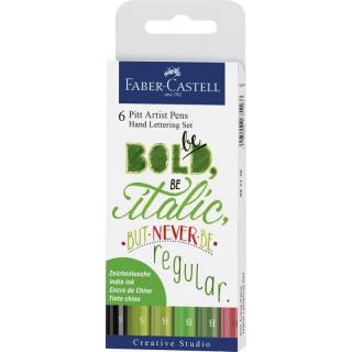 Sada tušových Popisovačů Faber-Castell - 6ks Hand lettering set PITT ARTIST PEN 267117