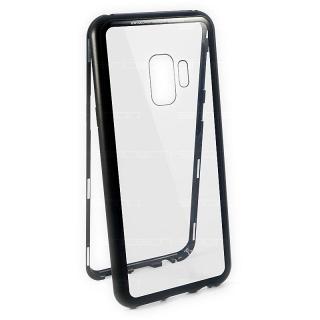 Magnetický hliníkový kryt s tvrzeným sklem pro Samsung Galaxy S9 Barevná varianta: Černá