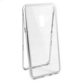 Magnetický hliníkový kryt s tvrzeným sklem pro Samsung Galaxy S9 Barevná varianta: Stříbrná