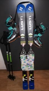 Dětské skialpinistické lyže 130 cm + vázání tour light + stoupací pásy