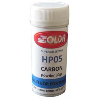 SOLDA HP05 CARBON 30gr (Výjimečný vysoce fluorovaný prášek určený pro špinavý a studený sníh v podmínkách středně až vysoké vlhkosti vzduchu.)