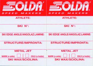 SOLDA Label for alpine skis (Nálepka na lyže sjezdové)