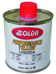 SOLDA PERFORMANCE  liquid  250 ml (Nízkofluorový vosk tekutý 250ml, Žlutý, Teplota sněhu -0°/-2°C nebo teplota vzduchu +5°/+2°C)