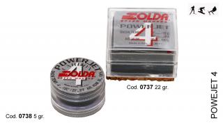 SOLDA POWER JET 4  gr 5 (Závodní aditivum (blok 5g) pro vlhkost vzduchu%: 30-100 - Teplota sněhu. -4°/-13°C - Teplota vzduchu 0°/-17°C)