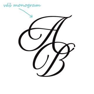 AURORA pískování monogramu Výška monogramu: Střední do 4 cm