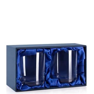 Dárková krabička na 2 sklenice na whisky  Prodáváme pouze k našim sklenicím Výstelka: modrý satén