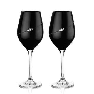 Diamante Silhouette black sklenice na víno 360 ml, 2 ks