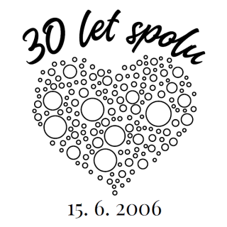 Pískování motivu k výročí Srdce z bublinek Velikost obrázku: Malý do 12 cm²