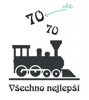 Pískování narozeninového motivu VLAK Velikost obrázku: Malý do 12 cm²