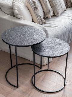Kávový stolek s hrubou strukturou/antracit Velikost: výška 54 cm, průměr 48 cm