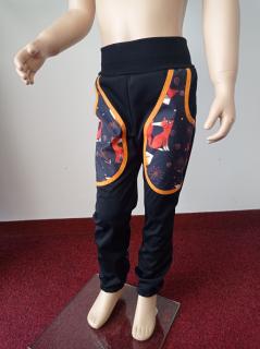 Abeli Softshellové kalhoty letní pružné Slim fit, černé Lišky Velikost: 134