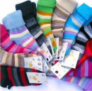 Diba vlněné dětské ponožky 0 vel. 17-19 Barva: Proužky holka